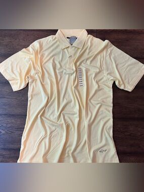 NWT! Greg Norman XXL banana yellow shortsleeve Polo